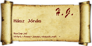 Hász Jónás névjegykártya